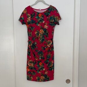 Floral Red Maternity Dress
